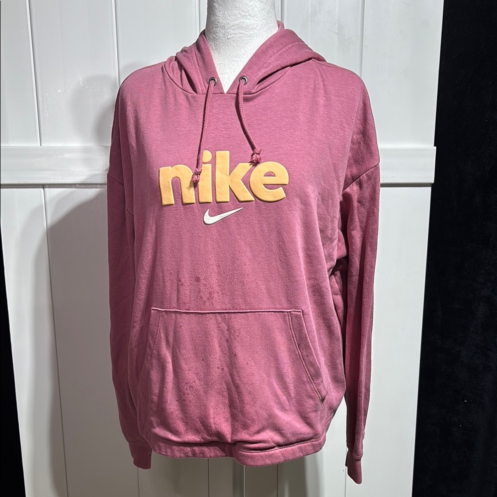 Nike pink/orange hooded sweatshirt